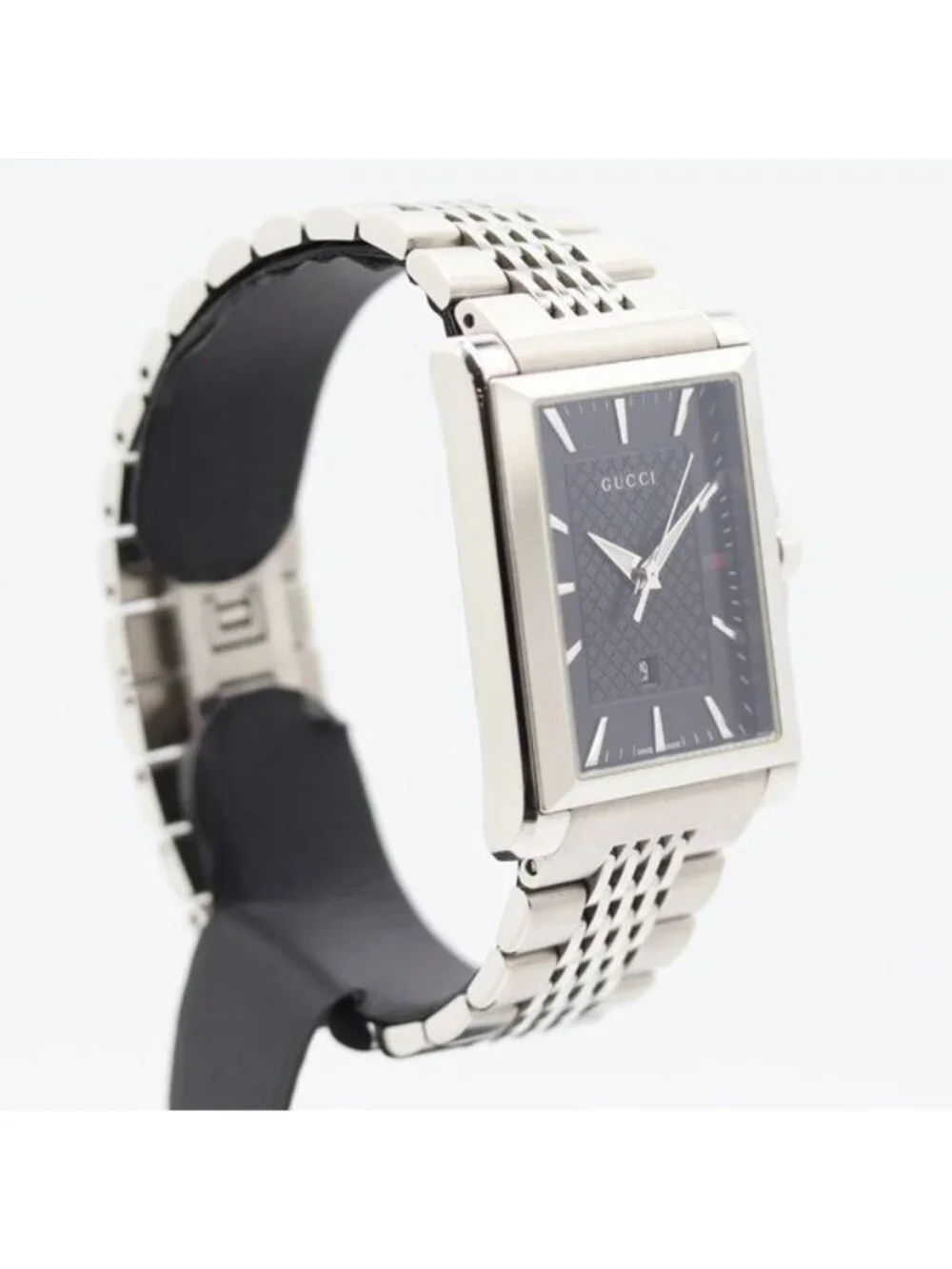 Gucci Timeless Rectangle 138.4 Quartz Date Black Dial Watch